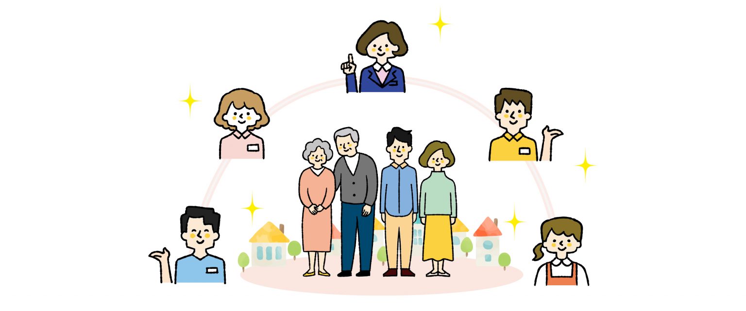 地域の専門家チームが、高齢者とその身近な人々をしっかりサポートします。